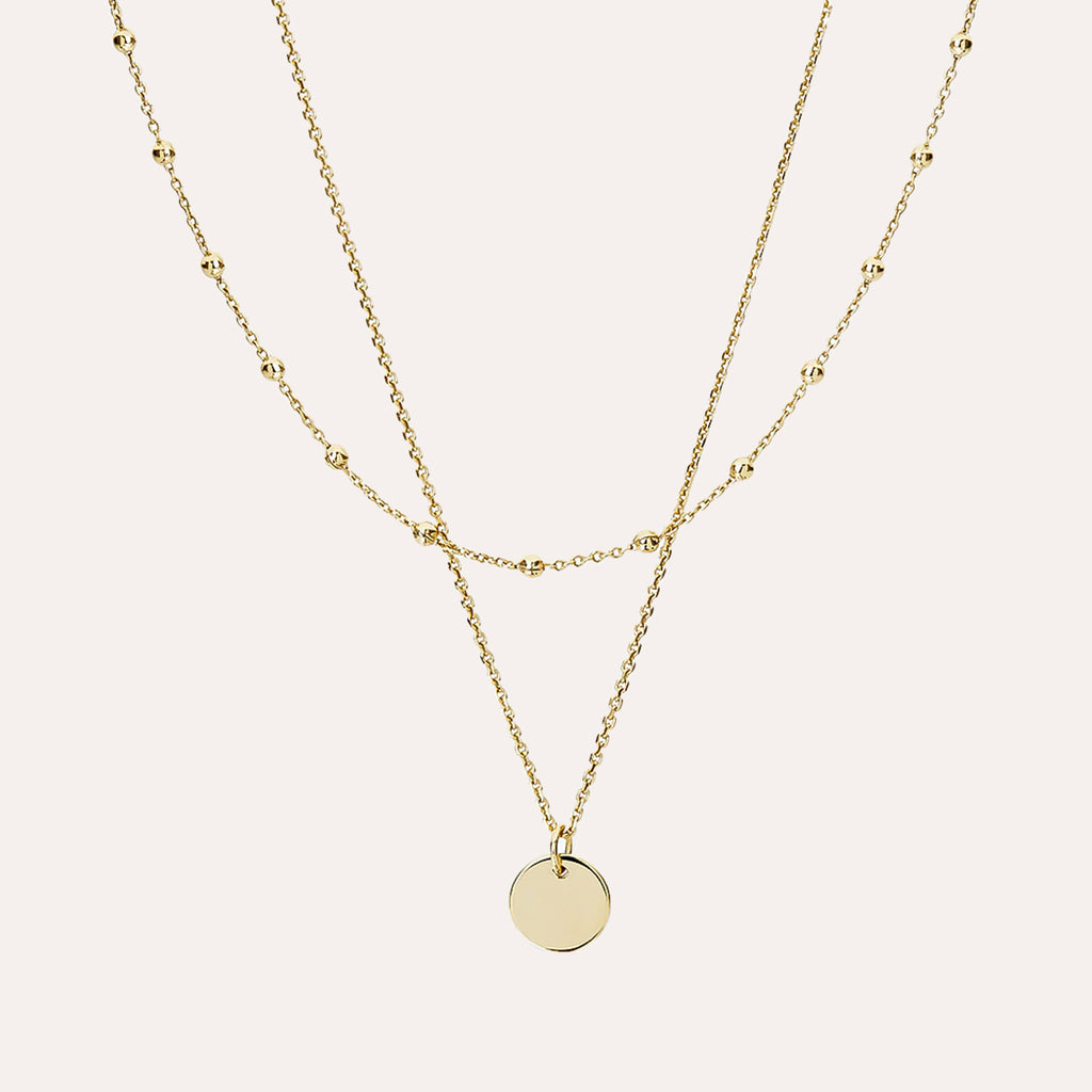 Tulli Coin Initial Necklace Sets in 14k Gold Over Sterling Silver