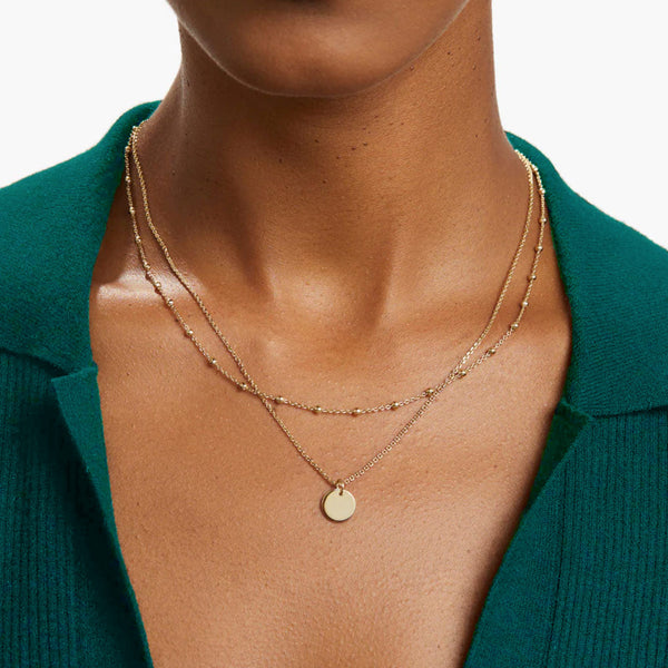 Tulli Coin Initial Necklace Sets in 14k Gold Over Sterling Silver