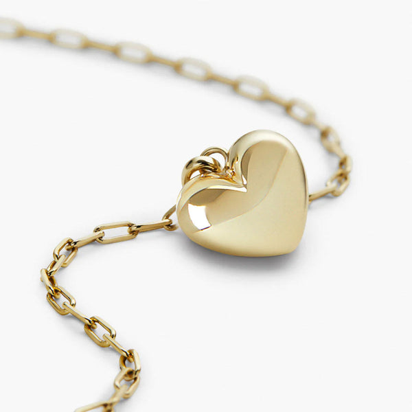 Full Heart Chain Necklace in 14kt Rose Gold Over Sterling Silver