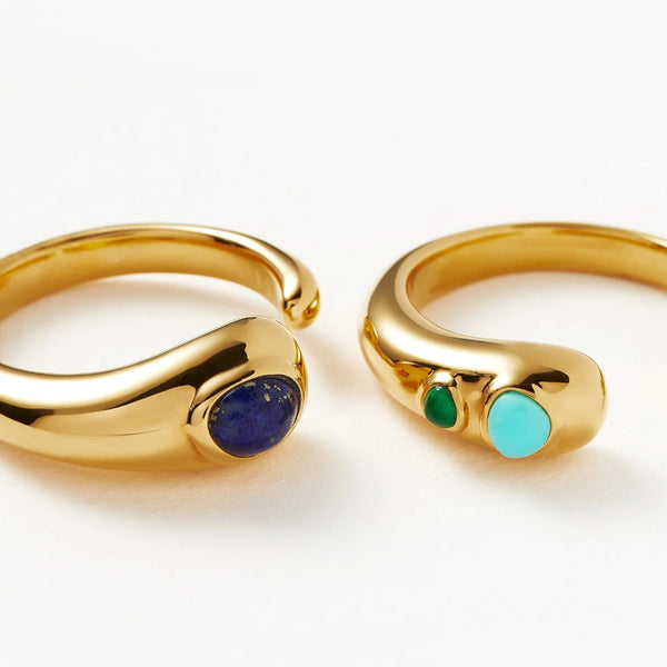 Double Resilience Gemstone Rings in 14kt Gold Over Sterling Silver