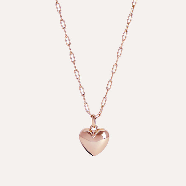 Full Heart Chain Necklace in Sterling Silver