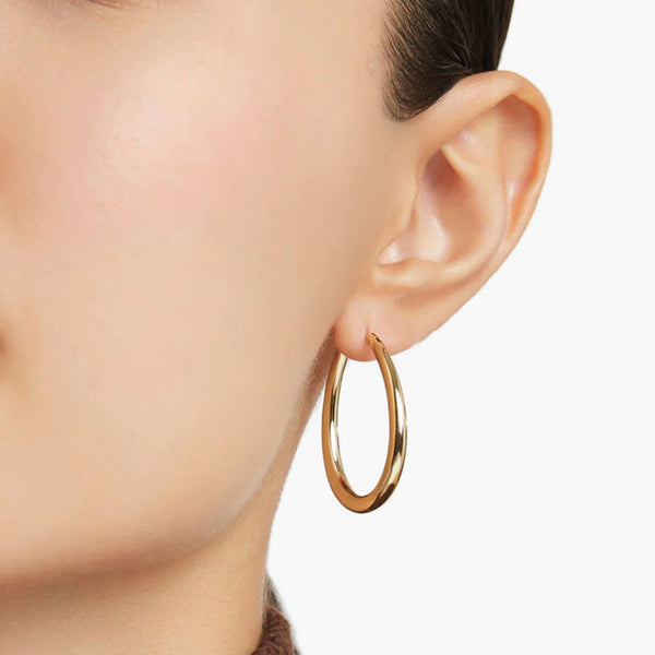 Resilience Hoop Earrings in 14kt Gold Over Sterling Silver