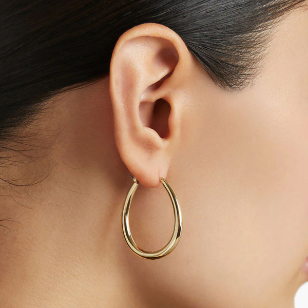 Resilience Hoop Earrings in 14kt Gold Over Sterling Silver