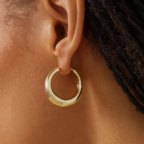 Beast Hoop Earrings in 14kt Gold Over Sterling Silver