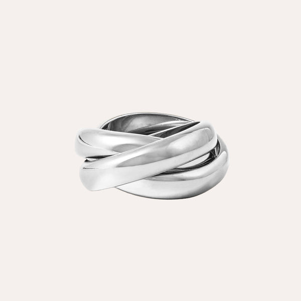 Resilience Triple Ring in Tri Colored Over Sterling Silver