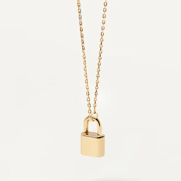 Initial Lock Necklace in 14kt Gold Over Sterling Silver