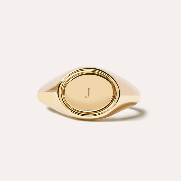Initial Glorious Ring in 14k Gold Over Sterling Silver