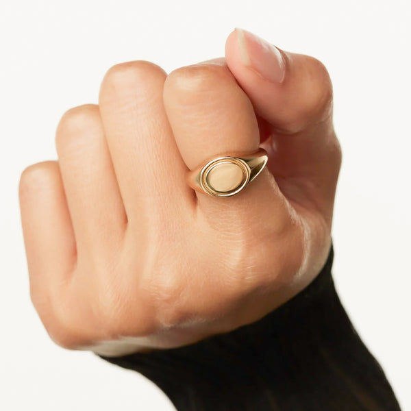 Initial Glorious Ring in 14k Gold Over Sterling Silver