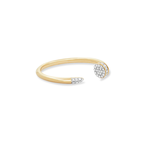 Wrap Pave Diamond Ring in 14K Gold over Sterling Silver