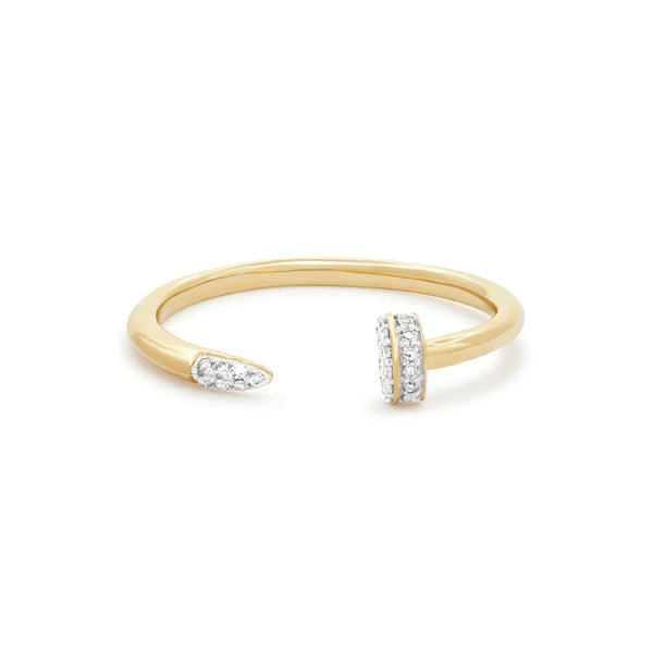 Wrap Pave Diamond Ring in 14K Gold over Sterling Silver