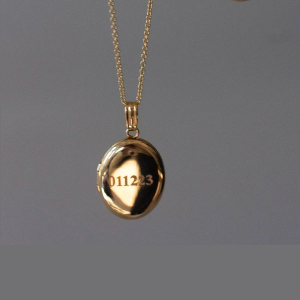 Oval Initial Locket Necklace in 14k Gold over Sterling Silver