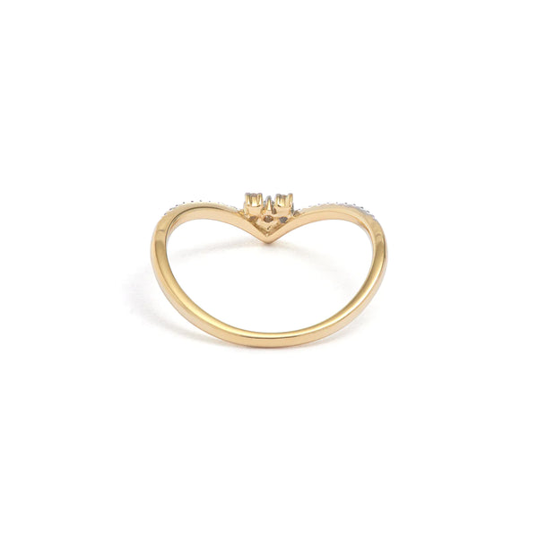 Crown Pave Diamond Ring in 14K Gold over Sterling Silver