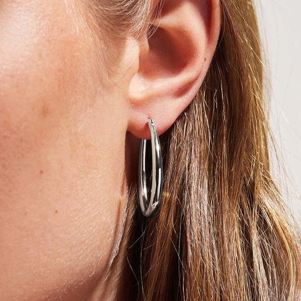 Resilience Hoop Earrings in Sterling Silver