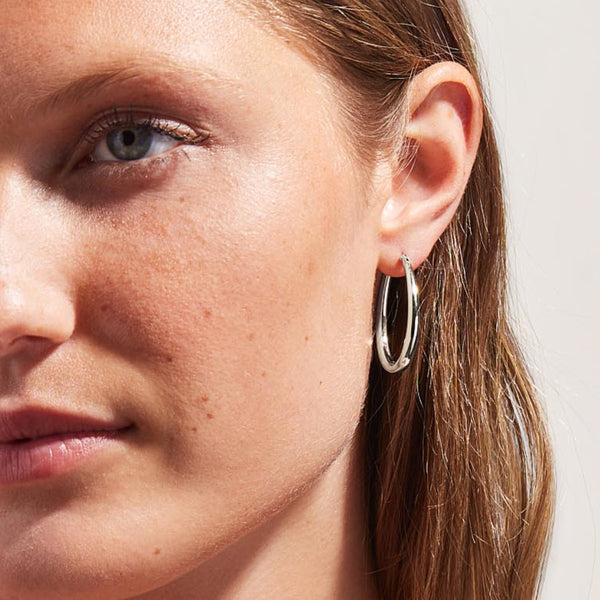 Resilience Hoop Earrings in Sterling Silver