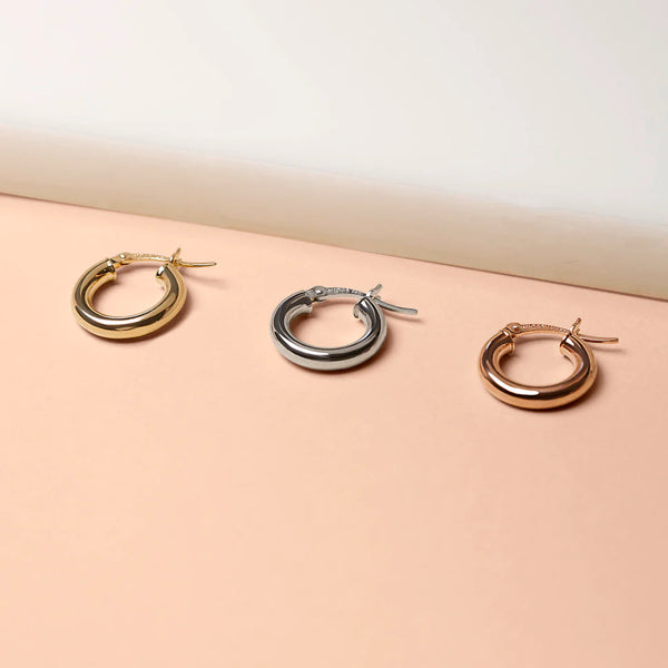 Tube Hoop Earrings in 14K Gold Over Sterling Silver