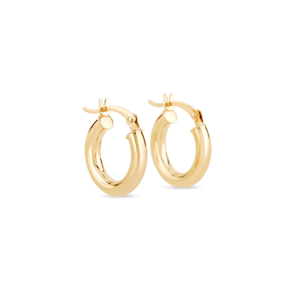 Tube Hoop Earrings in 14K Gold Over Sterling Silver