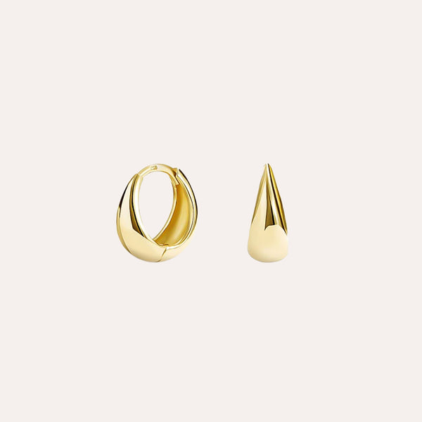 Thin Teardrop Hoop Earrings in 14k Gold Over Sterling Silver