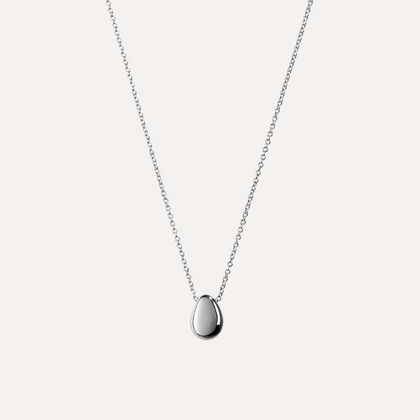 Tiny Egg Necklace in Sterling Silver