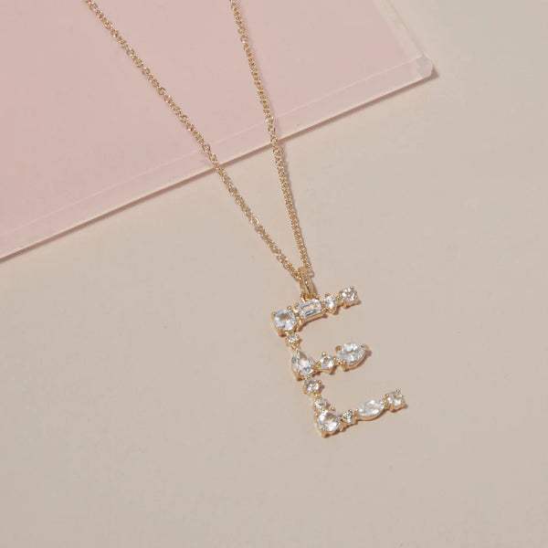 Initial Pendant Necklace in 14K Gold Over Sterling Silver