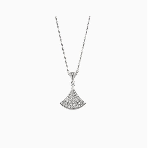 Platinum Cascade Dress Necklace in 925 Sterling Silver