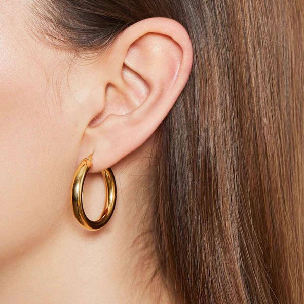 Champion Midi Hoop Earrings in Sterling Silver