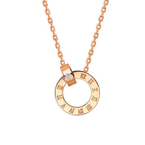 Roman Dual Circle Necklace in 14k Gold Over Sterling Silver