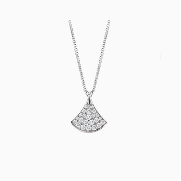 Platinum Dazzle Dress Necklace in 925 Sterling Silver