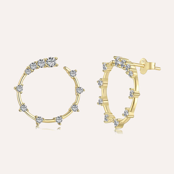 Elegant Sparkling Diamond Hoop Earrings