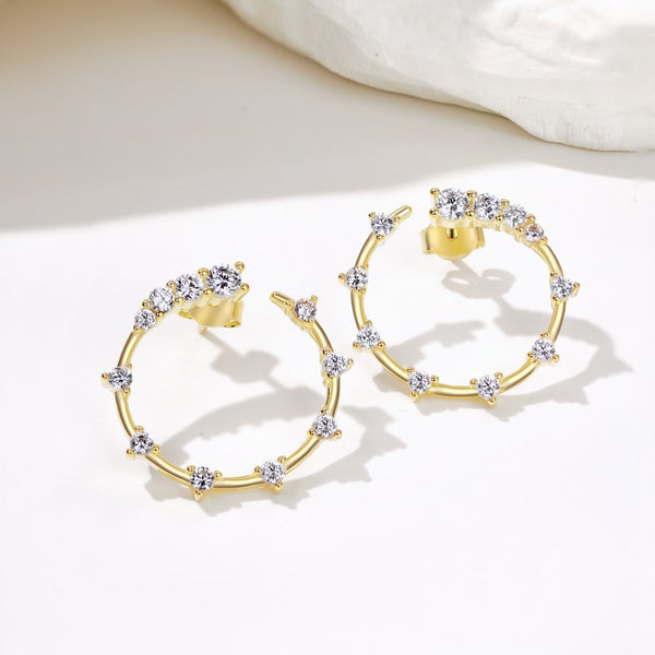 Elegant Sparkling Diamond Hoop Earrings