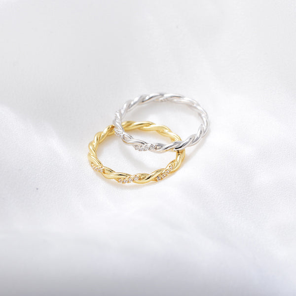 Twisted Diamond Wrap Ring