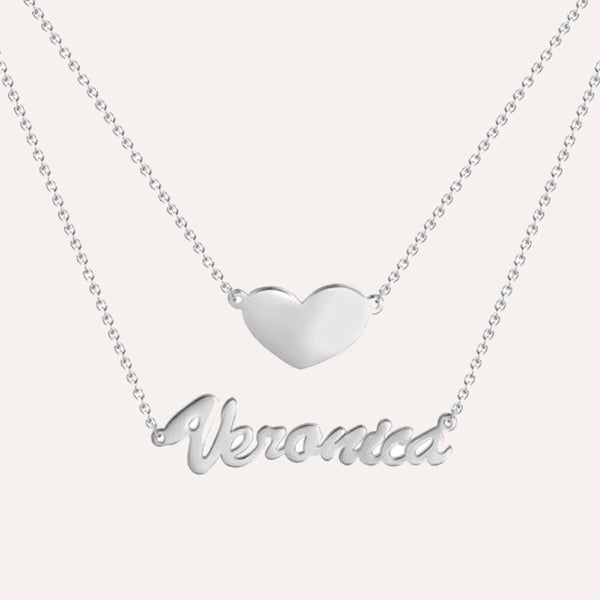 Heart & Name Layered Necklace