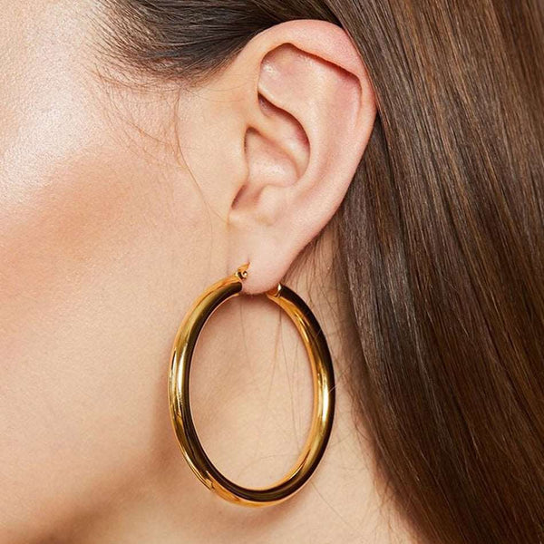 Champion Large Hoop Earrings in 14kt Gold Over Sterling Silver