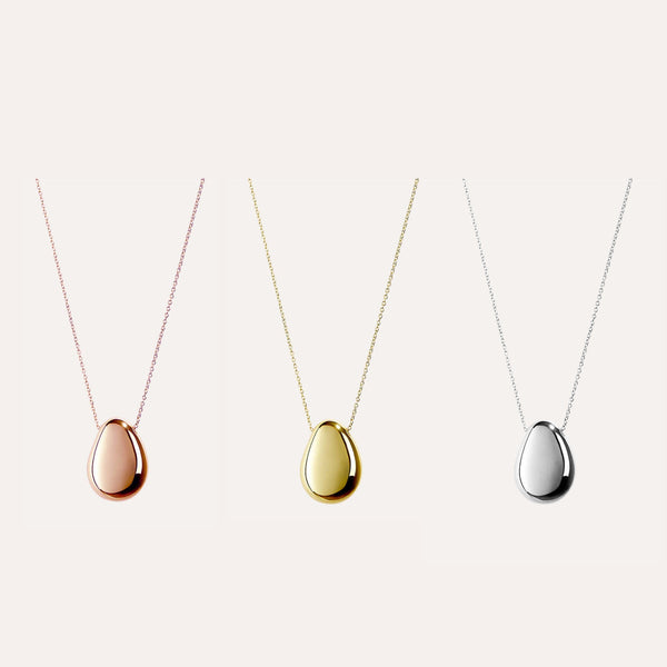 Three Egg Necklace Set in 14kt Gold Over Sterling Silver