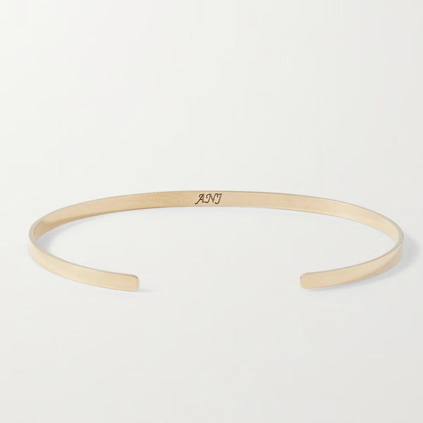 Intuitive Name Cuff in 14kt Gold Over Sterling Silver