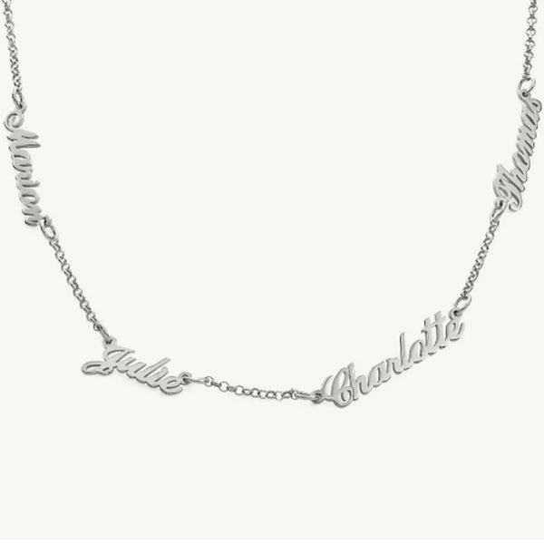 Bond Multi Name Necklace in 14kt Gold Over Sterling Silver