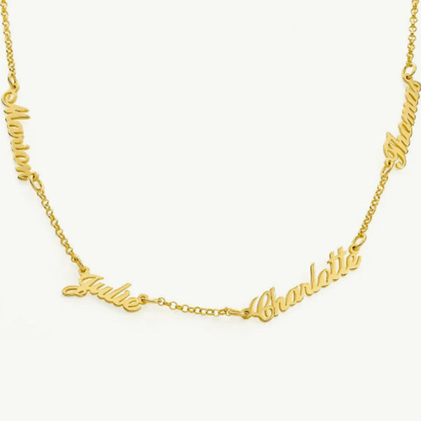 Bond Multi Name Necklace in 14kt Gold Over Sterling Silver