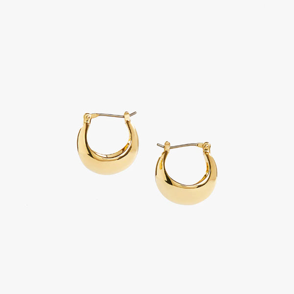 Thick Teardrop Hoop Earrings in 14k Gold over Sterling Silver