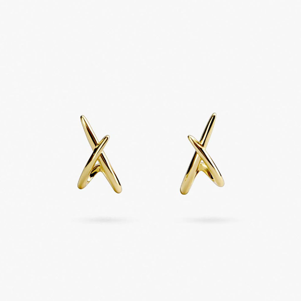 Chic Gold Stud Earrings in 14kt Gold Over Sterling Silver