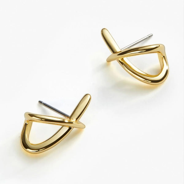 Chic Gold Stud Earrings in 14kt Gold Over Sterling Silver