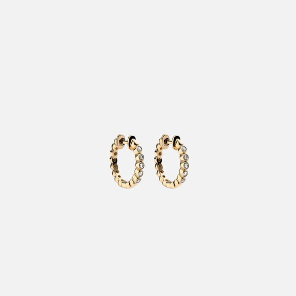 Dazzling Gemstone Hoop Earrings in 14kt Gold Over Sterling Silver