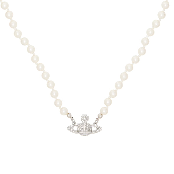 Saturn Pearl Necklace in 925 Sterling Silver