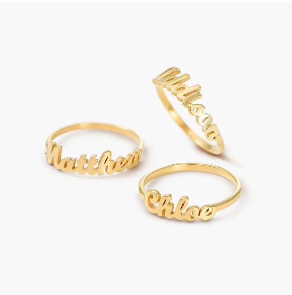 Name Unyielding Ring in 14kt Gold Over Sterling Silver