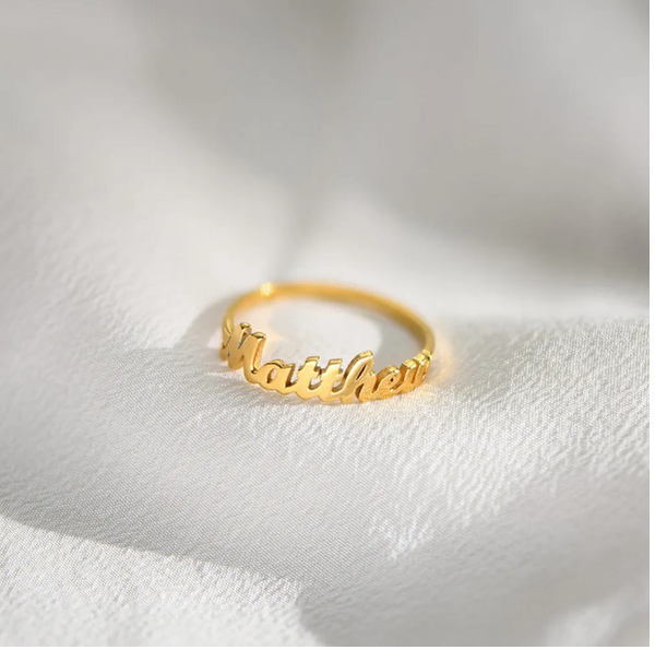 Name Unyielding Ring in 14kt Gold Over Sterling Silver