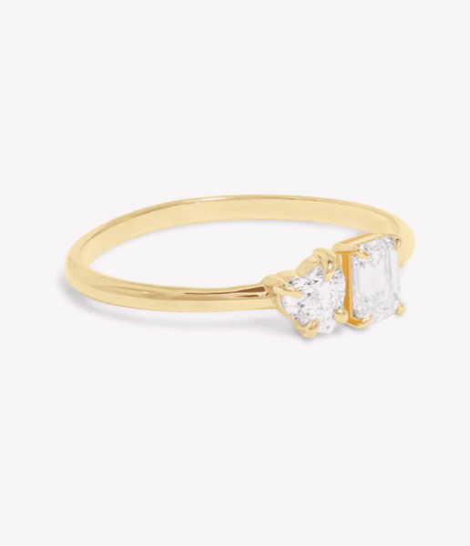 Celestial Heart Ring in 14K Gold over Sterling Silver