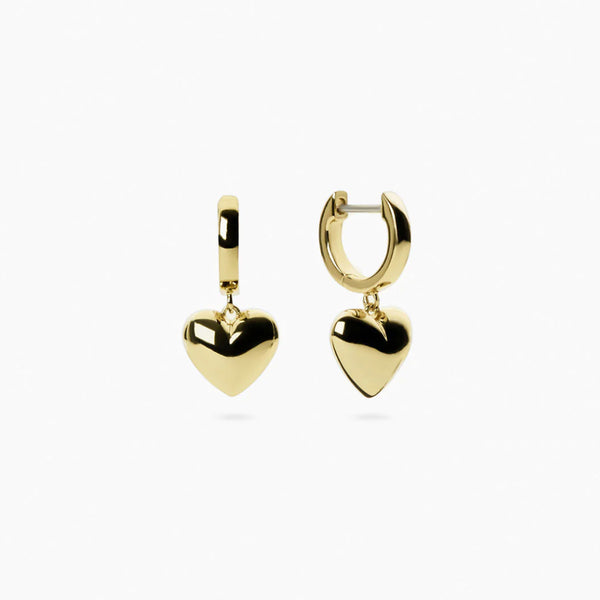 Full Heart Gold Set in 14kt Gold Over Sterling Silver