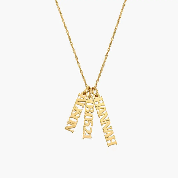 Exceptional Name Necklace with Birthstone in 14kt Gold Over Sterling Silver