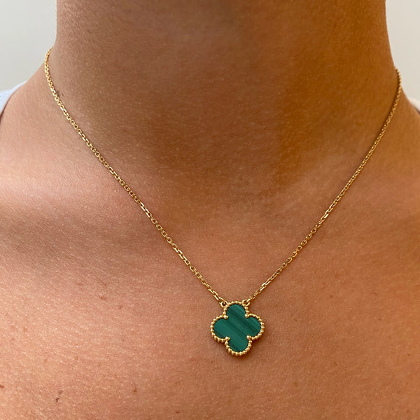 Lucky Clover Necklace in 14k Gold Over Sterling Silver