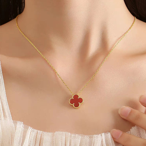 Lucky Clover Necklace in 14k Gold Over Sterling Silver