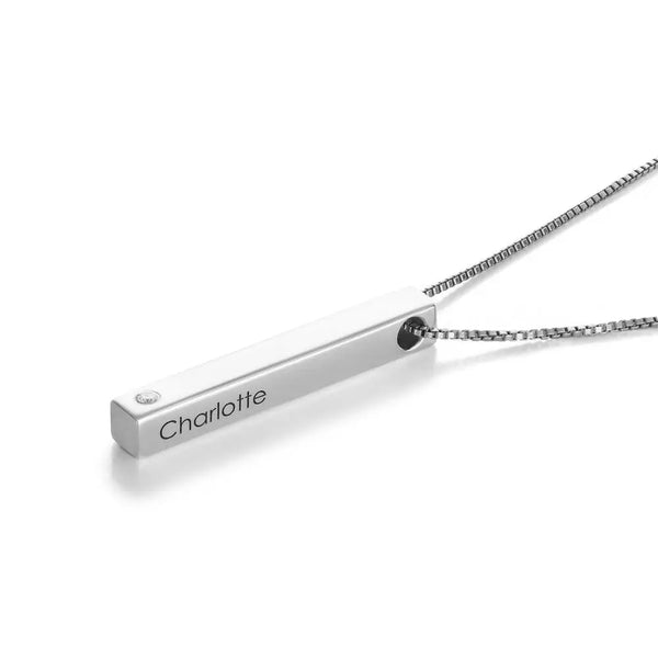 Name Bar Necklace in Sterling Silver