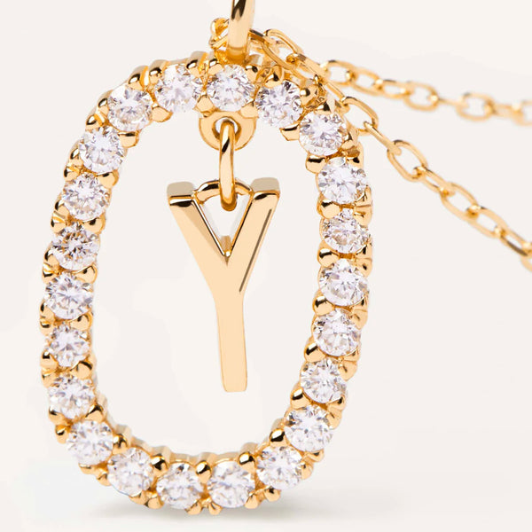 Diamond Letter Name Necklace in 14k Gold over Sterling Silver